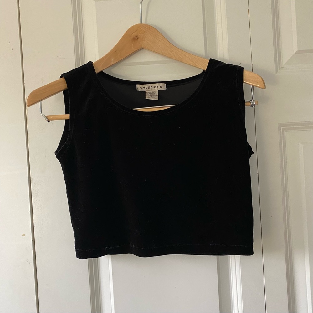 Black Velvet Crop Top